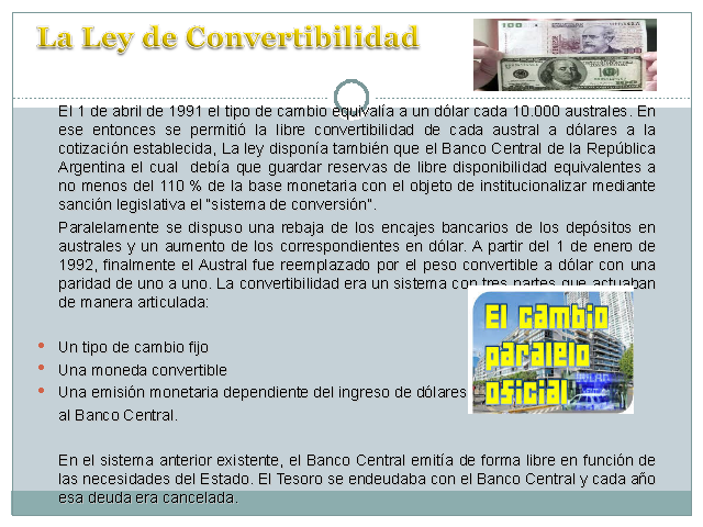 la ley de convertibilidad