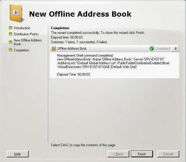 AP822 Criando um novo OAB (Offline Address Book) no Exchange Server