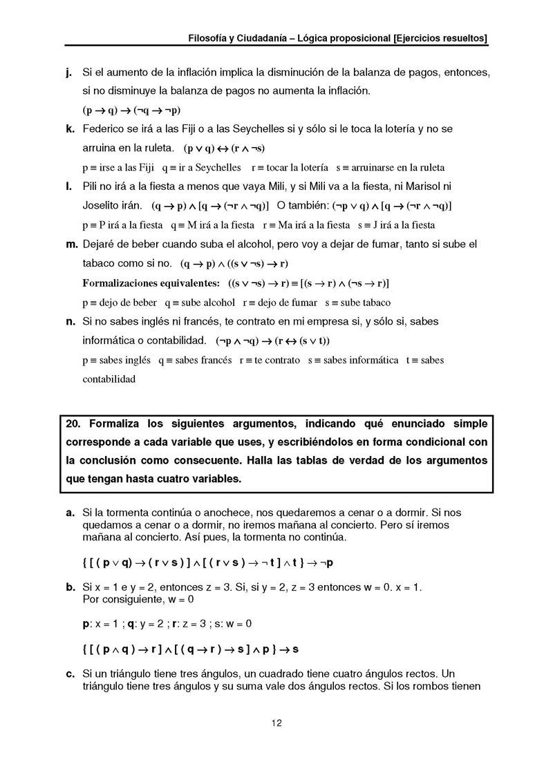 Logica Proposicional Ejercicios Resueltos Monografias Com