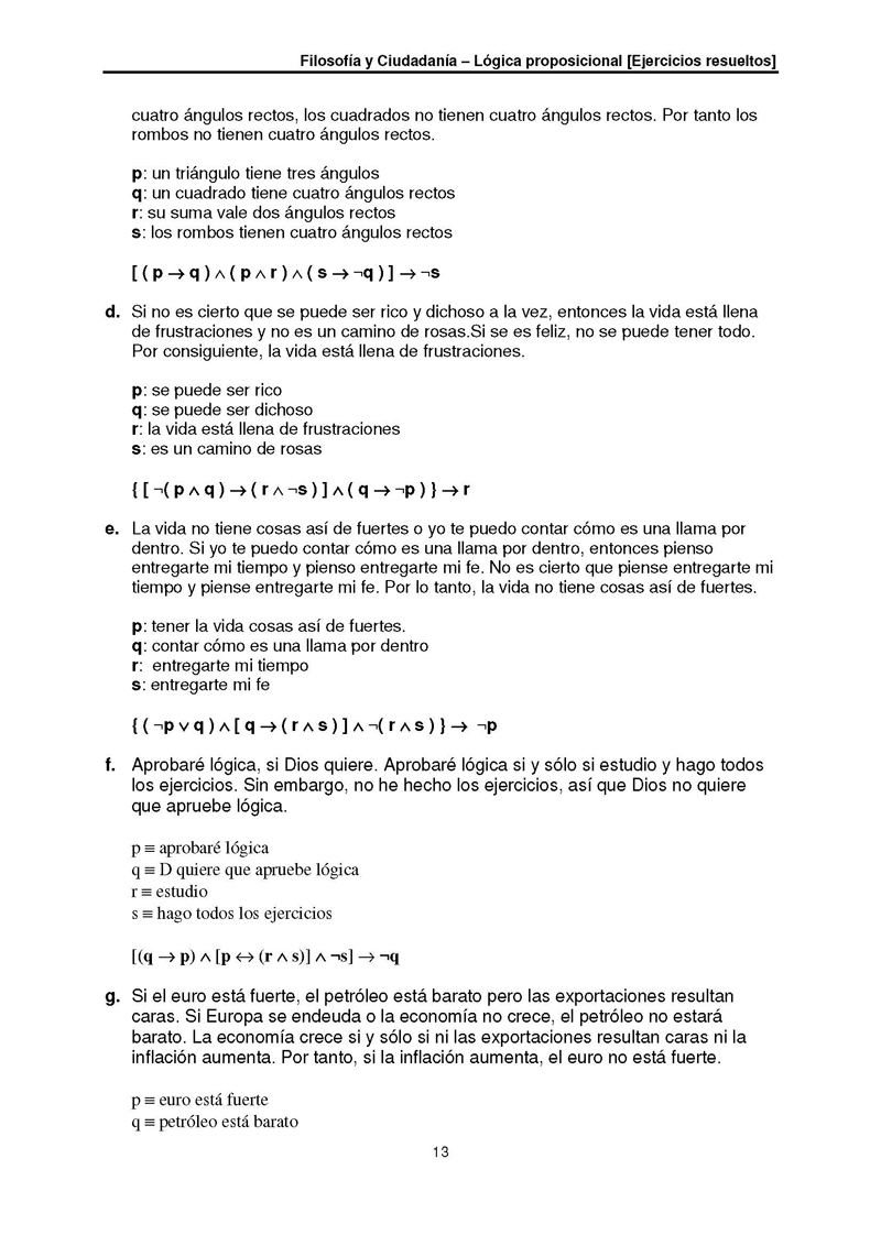 Logica Proposicional Ejercicios Resueltos Monografias Com
