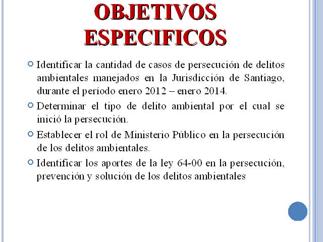 George Bernard por supuesto en progreso Rol del ministerio publico en la persecución de los delitos ambientales en  la jurisdicción de Santiago