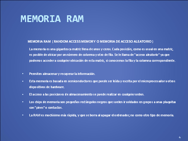 de la memoria RAM