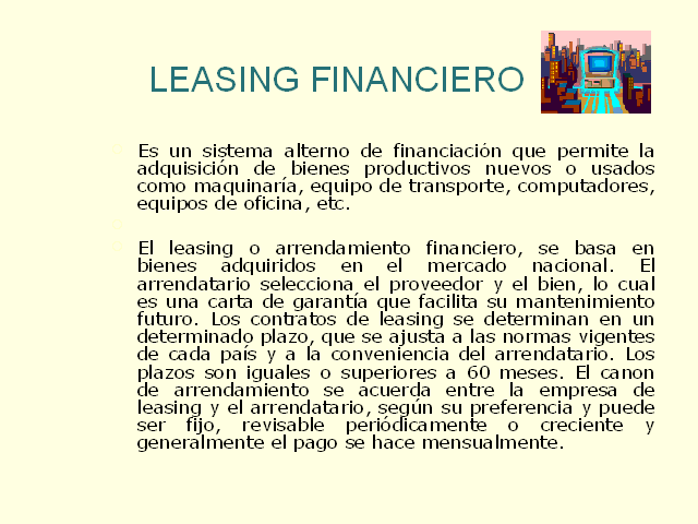 El leasing financiero - Monografias.com