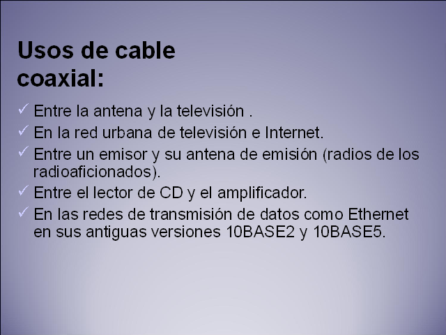 Cable coaxial usos