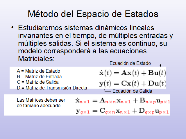 Análisis básico de sistemas de control. Ecuaciones de espacio – estado  (página 2)