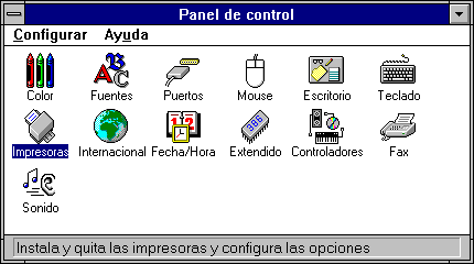 Panel de control de windows 3.1