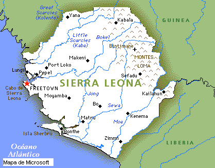 Resultado de imagen para sierra leona mapa