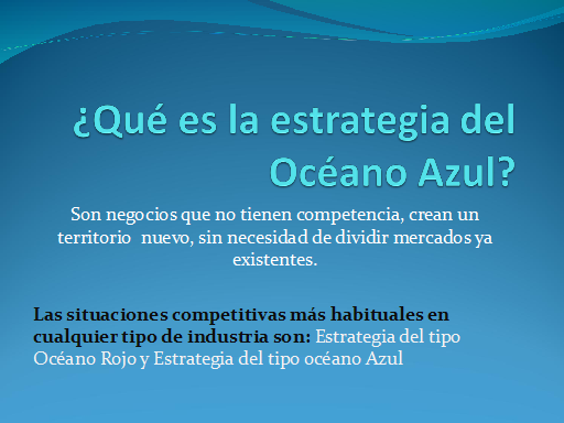 La Estrategia Del Oceano Azul Monografias Com